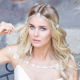 Stonefans Boho Bridal Wedding Head Chain Rhinestone Hair Jewelry