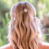 Stonefans Boho Bridal Wedding Head Chain Rhinestone Hair Jewelry