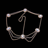 Stonefans Boho Bridal Wedding Head Chain Rhinestone Hair Jewelry