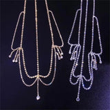 Stonefans Crystal Tassel Forehead Chain Headband Bridal Accessory