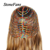 Boho Rhinestone Headband Chain for Women Bridal Indian Wedding Jewelry