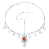 Stonefans Red Water Drop Crystal Forehead Head Chain Headband