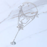 Stonefans Boho Flower Rhinestone Toe Ring Anklet Bracelet