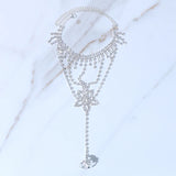 Stonefans Boho Flower Rhinestone Toe Ring Anklet Bracelet