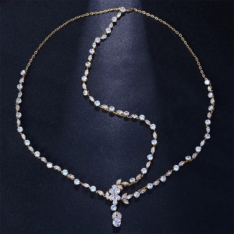 Stonefans Boho Rhinestone Leaf Head Chain for Women Bridal Wedding