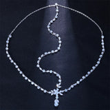 Stonefans Boho Rhinestone Leaf Head Chain for Women Bridal Wedding