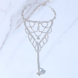 Stonefans Boho Rhinestone Heart Toe Ring Anklet Bracelet