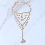 Stonefans Boho Rhinestone Heart Toe Ring Anklet Bracelet