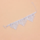 Boho Rhinestone Tassel Anklet Foot Jewelry Crystal High Heel Chain
