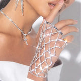 Stonefans Boho Rhinestone Harness Finger Bracelet for Women