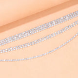 Stonefans Rhinestone Chain Anklet for Women Three Layered Anklet Bracelet