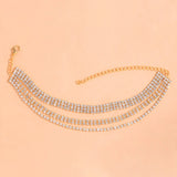 Stonefans Rhinestone Chain Anklet for Women Three Layered Anklet Bracelet