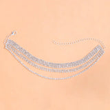 Stonefans Rhinestone Chain Anklet for Women Three Layered Anklet Bracelet
