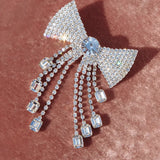 Stonefans Rhinestone Bow Tassel Hair Clip for Women