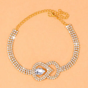 Bohemian Rhinestone Water Drop Crystal Anklet for Women