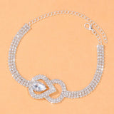 Bohemian Rhinestone Water Drop Crystal Anklet for Women