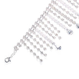Stonefans Rhinestone Tassel Anklet Charm Foot Jewelry