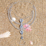 Stonefans Boho Beach Finger Anklet Toe Chain for Women