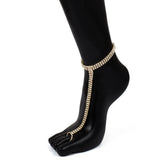 Stonefans Bridal Crystal Anklet Chain Foot Jewlery for Women