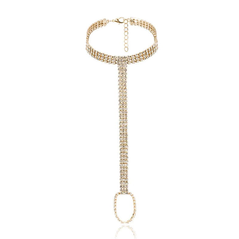 Stonefans Bridal Crystal Anklet Chain Foot Jewlery for Women