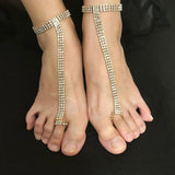 Stonefans Bridal Crystal Anklet Chain Foot Jewlery for Women