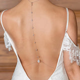 Stonefans CZ Zircon Water Drop Pendant Necklace for Bridal