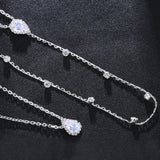 Stonefans CZ Zircon Water Drop Pendant Necklace for Bridal