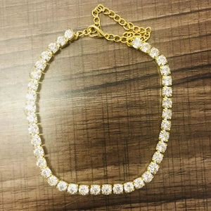 Stonefans Bling Crystal Tennis Anklet Chain for Women
