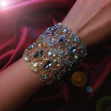 Stonefans Rhinestone Bracelet Bridal Charms Bohemian Bangle Hollow Jewelry