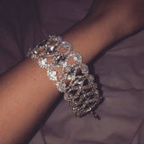 Stonefans Rhinestone Bracelet Bridal Charms Bohemian Bangle Hollow Jewelry