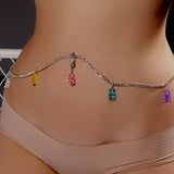 Stonefans Colorful Bear Waist Chain Gothic Belt Indian Jewelry