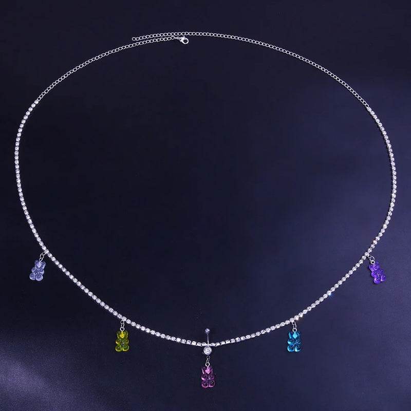 Stonefans Colorful Bear Waist Chain Gothic Belt Indian Jewelry