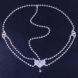 Stonefans Heart-shaped Head Chain Forehead Tiara Rhinestone Hair Jewelry