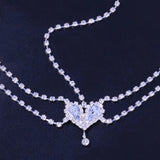 Stonefans Heart-shaped Head Chain Forehead Tiara Rhinestone Hair Jewelry