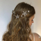 Stonefans Rhinestone Flower Hair Clip Set Vintage Bling Gift
