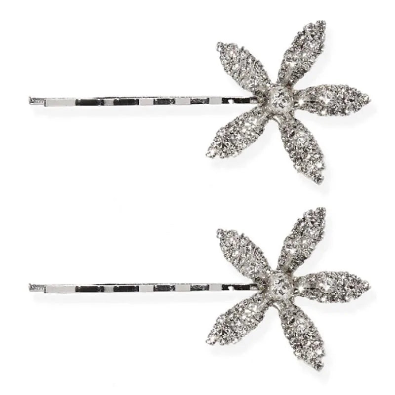 Stonefans Rhinestone Flower Hair Clip Set Vintage Bling Gift