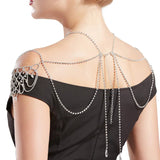 Stonefans Rhinestone Shoulder Necklace Bridal Wedding Tassel Shoulder Chain