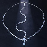 Stonefans CZ Leaf Forehead Head Chain Wedding Hair Jewelry for Women