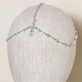 Stonefans CZ Leaf Forehead Head Chain Wedding Hair Jewelry for Women