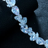 Stonefans CZ Water Drop Bangle for Bride Wedding Jewelry