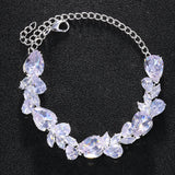 Stonefans CZ Water Drop Bangle for Bride Wedding Jewelry