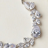 Stonefans CZ Water Drop Bangle for Bride Wedding Jewelry