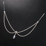 Stonefans Double Layer Water Drop Pendant Head Chain Jewelry