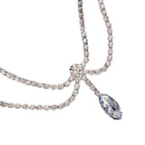 Stonefans Double Layer Water Drop Pendant Head Chain Jewelry