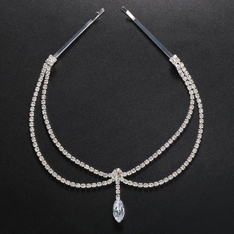 Stonefans Double Layer Water Drop Pendant Head Chain Jewelry