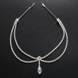 Stonefans Double Layer Water Drop Pendant Head Chain Jewelry