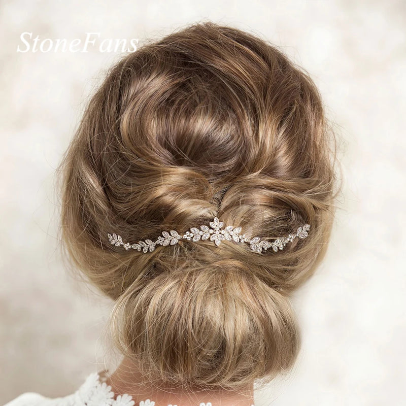 Stonefans Bridal Hair Accessories Leaves Rhinestone Crystal Headband