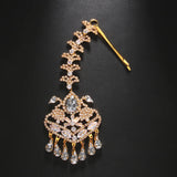 Geometric Forehead Chain Tassel Rhinestone Headpiece Hair Jewelry