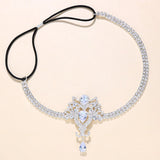 Stonefans Crystal Hair Band Zircon Bridal Head Chain Elastic Headband