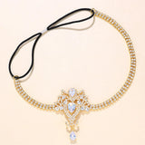 Stonefans Crystal Hair Band Zircon Bridal Head Chain Elastic Headband